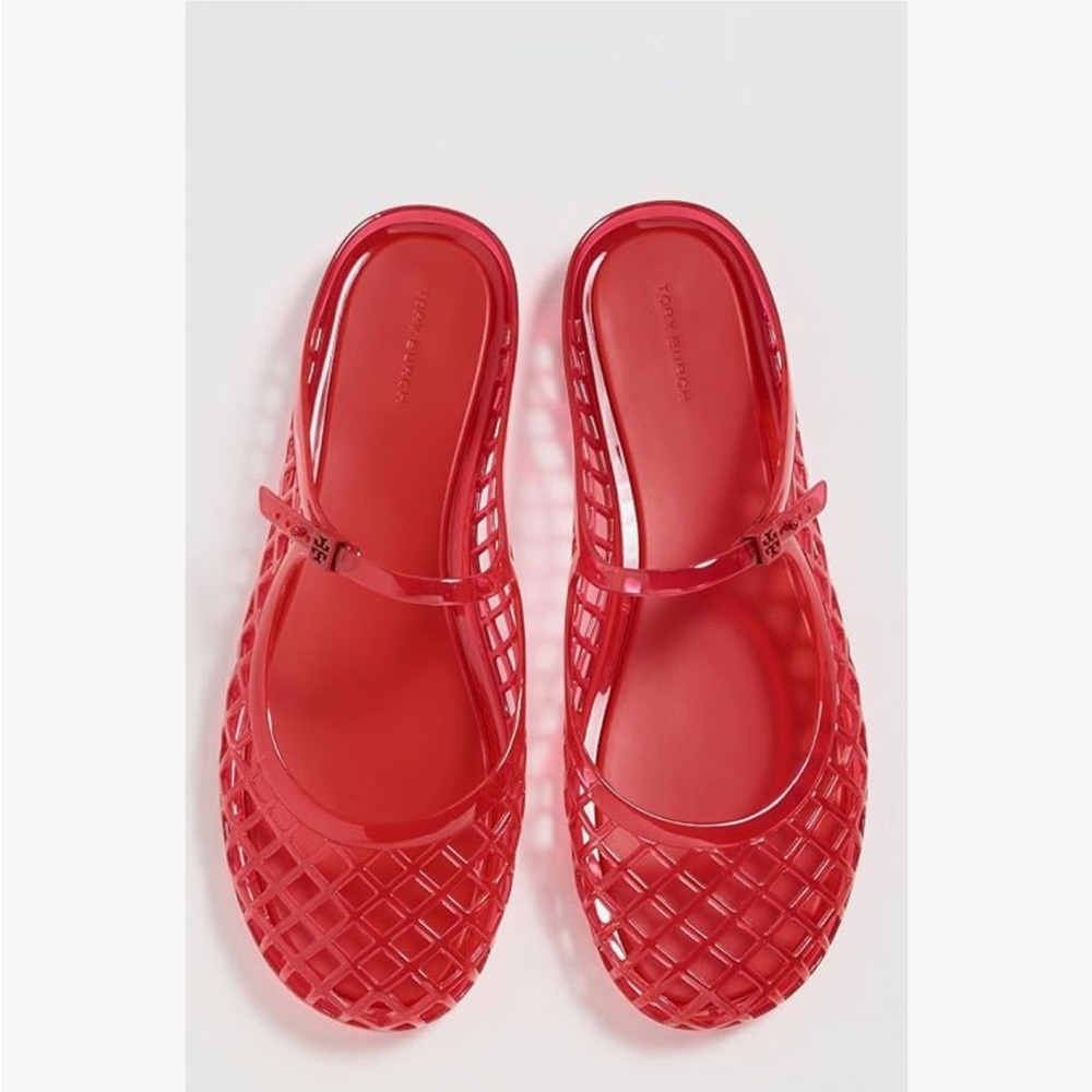 Tory Burch Mellow Mary Jane Red Jelly Sandals Flats